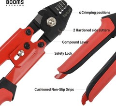 10-Inch High Carbon Steel CP1 Fishing Crimpers, Ergonomic Handle Wire Leader Too