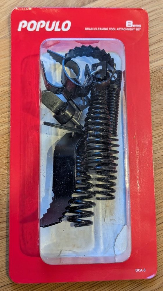 POPULO 8-Piece Drain Snake Drill Attachment for 5/16 to 3/4 Inch Cables
