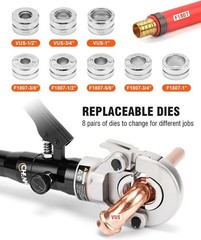 Hydraulic Copper Tube Fittings Press Crimping Tool Kit for 1/2, 3/4, 1&Prime; PEX Pipe