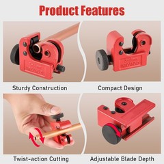 2 Pack Tubing Cutter, 1/8-inch to 5/8-inch Tube 5/8-inch, Red