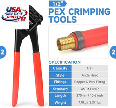 IWS-1807CN PEX Crimping Tool Kit with PEX Crimpers, PEX Tubing Cutter, Copper Ri