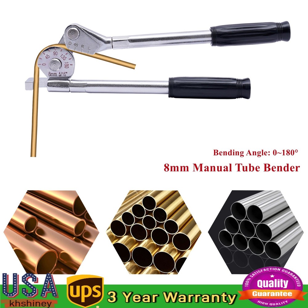 8mm 5/16 in Manual Bench Bending Machine Tube Bender Pipe Bender 0~180&deg;