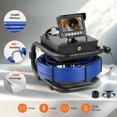 4.3 in. Sewer Camera 98ft/30m Semi-Rigid Cable Length Marker IP68 Pipe Camera