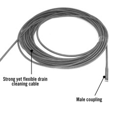 Male-Coupling Replacement Drain Cleaning Cable Lightweight C-6 3/8 In. X 35 Ft.