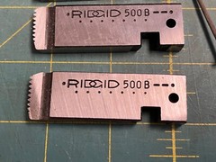 Unused Ridgid Pipe Threader Dies Set: 500B Bolt Dies 7/16&Prime;- 14 N.C (6677)