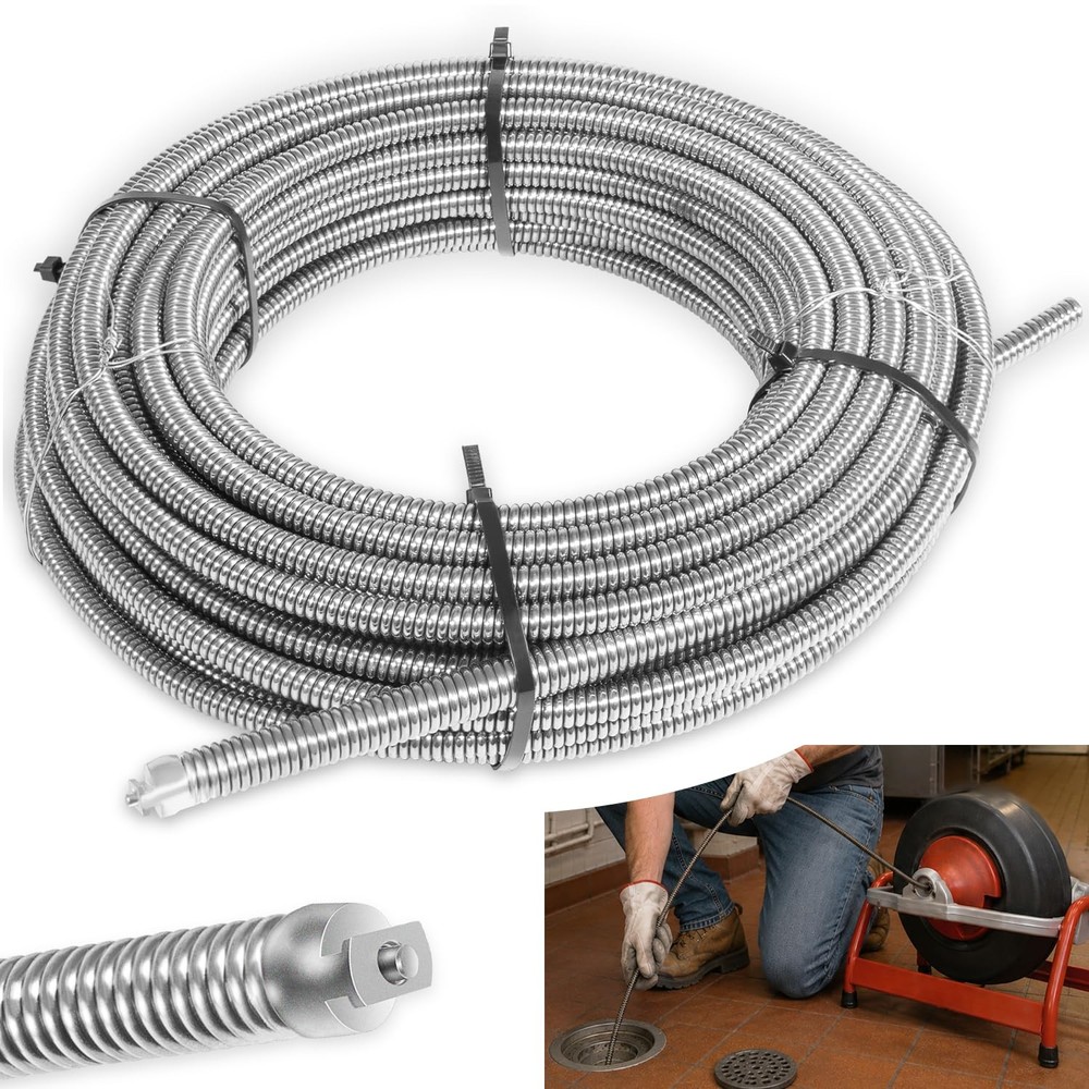 37847 C-32 Inner Solid Core Drain Cleaning Cable 3/8 Inch x 75 ft, Compatible&hellip;