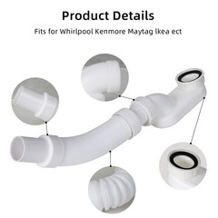 Flexible Freestanding Tub Drain Kit &ndash; Low Profile Flat P 1 1/2 inch, White