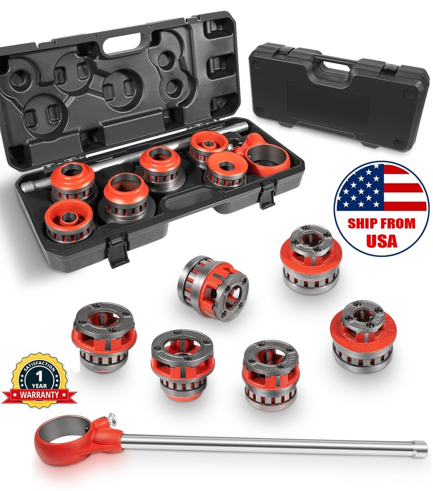 36475 12-R Exposed Ratchet Pipe Threader Kit w/6 Dies, 1/2&rdquo; NPT to 2&rdquo; NPT