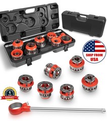 36475 12-R Exposed Ratchet Pipe Threader Kit w/6 Dies, 1/2&rdquo; NPT to 2&rdquo; NPT