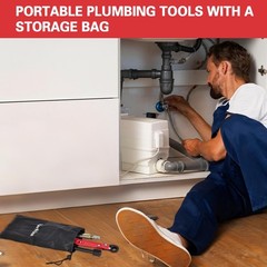 6-Piece Plumbing Tool Set &ndash; Angle Stop Wrench, Compression Sleeve Puller, Sandpa