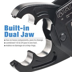 IWISS Combo Angle Head Pex Pipe Plumbing Crimping Tool for Copper Orange