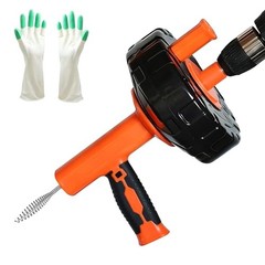Auto Feed Drain Auger with Drill Adapter, 33 Feet Drain Snake Hair Clog Remover,