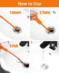 6 Pack 25 Inch Drain Snake Hair Clog Remover Tool, Flexible Sink Drain Cleane&hellip;