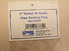 IPS Test-Tite 83784 Twist &lsquo;N Seal 1&Prime; Pipe Sealing Plug