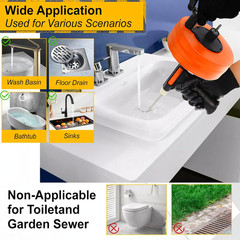 Drain Auger 50FT, Drain Snake with Drill Adapter, Plumbing Snake Clog Remover Us