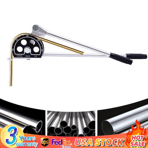 3/4&Prime; Tube Bender Manual 0~180&deg; Copper Ratchet Type Pipe Bender Bending Tool 19mm