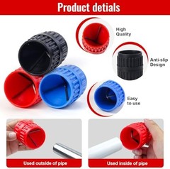 Pipe Deburring Tool with 1/4&rdquo;-1&rdquo; Depth Gauge and 1/8&rdquo; to 1-5/8&rdquo; Inner Outer