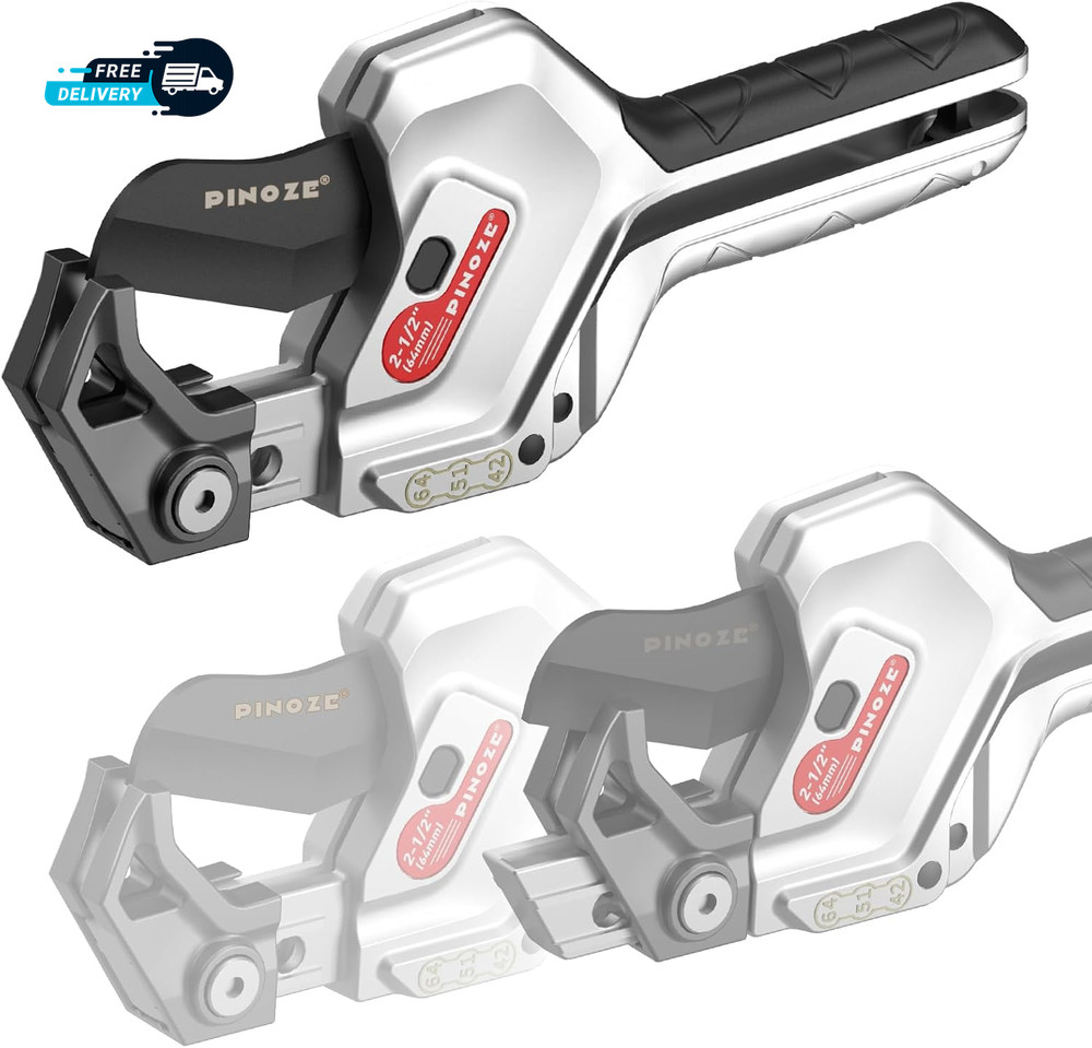 PVC Pipe Cutter 3-Gear Adjustable Cut up to 2-1/2&rdquo; Ratchet Pipe Cutter Tool