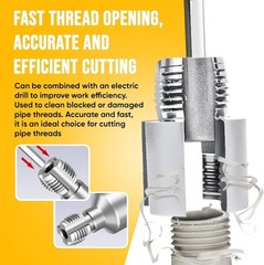 2Pcs Integrated Internal & External Pipe Threading Tool 1/2&rdquo;&3/4&rdquo; Water Pipe