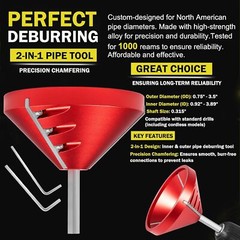 2 in 1 Inner-Outer PVC Deburring Tool, PVC Chamfer Tool, for OD 0.75&Prime; to 3.5&Prime;