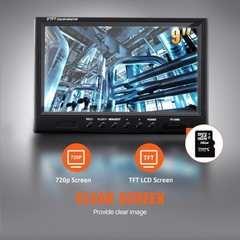 Sewer Camera: 9&Prime; 720p Screen, 393ft Cable, IP68, 12 LED, DVR & 16GB SD