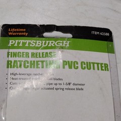 Pittsburgh Ratcheting Finger Release PVC Pipe Cutter 62588 Up to 1 5/8 in