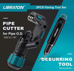 HVAC Flaring Tool Kit, 45&deg; Eccentric Flare Tool for 1/4-3/4in Copper Pipe