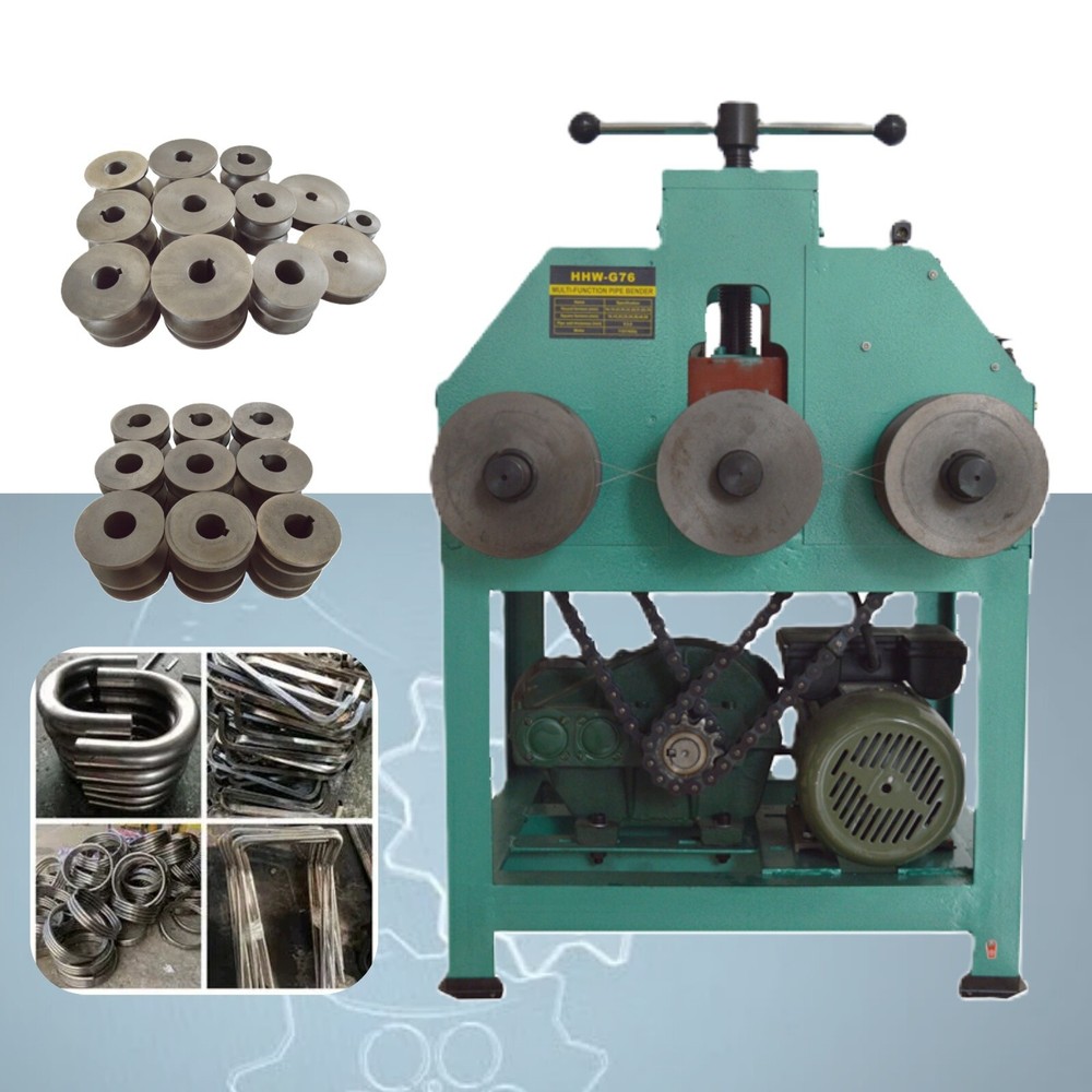 110V 1.5KW HHW-G76 Multi-functional Rolling Electric Square/Round Pipe Bender