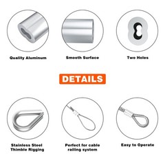 Sanuke Wire Rope Crimping Tool for 3/64 1.0mm, 1.2mm, 1.5mm, 2.0mm, Silver