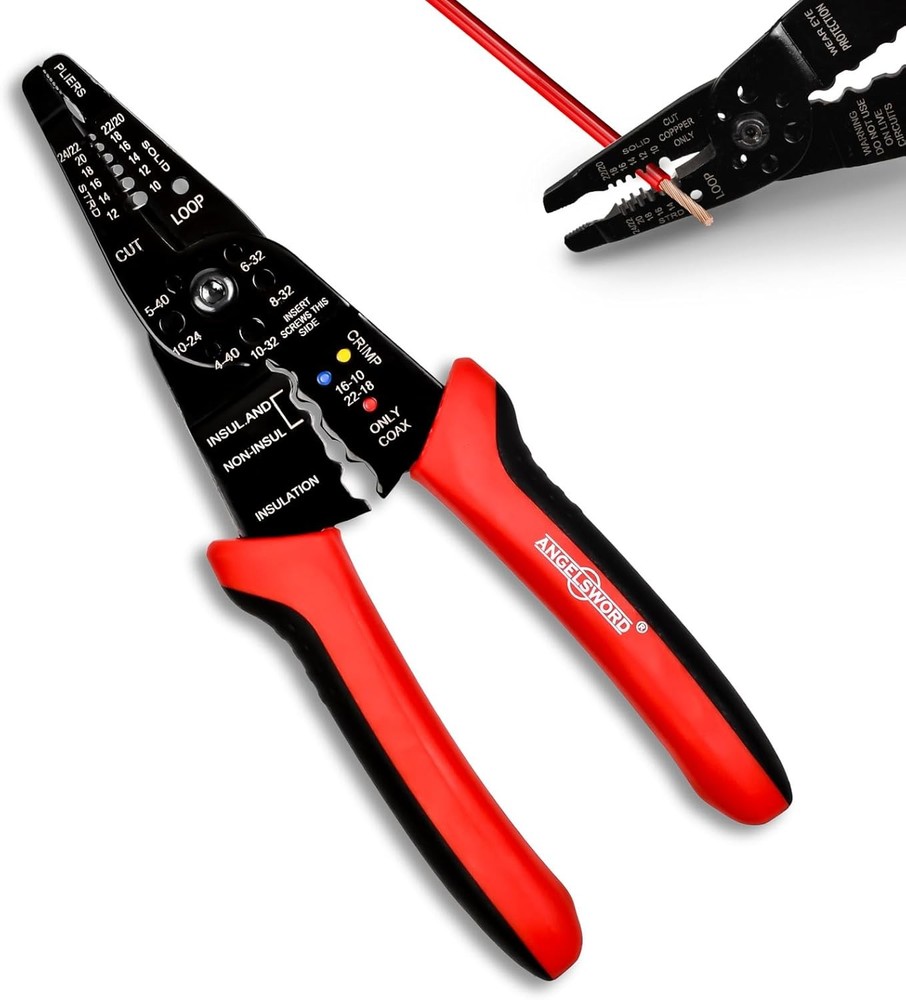 Multi-Function Hand Tool: 8 Inch Wire Stripper, Cable Stripper, Crimping Pliers