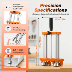 Sheet Metal Bender 2 Station Sheet Metal Roller Tool, 7 in Metal Roofing Tools f