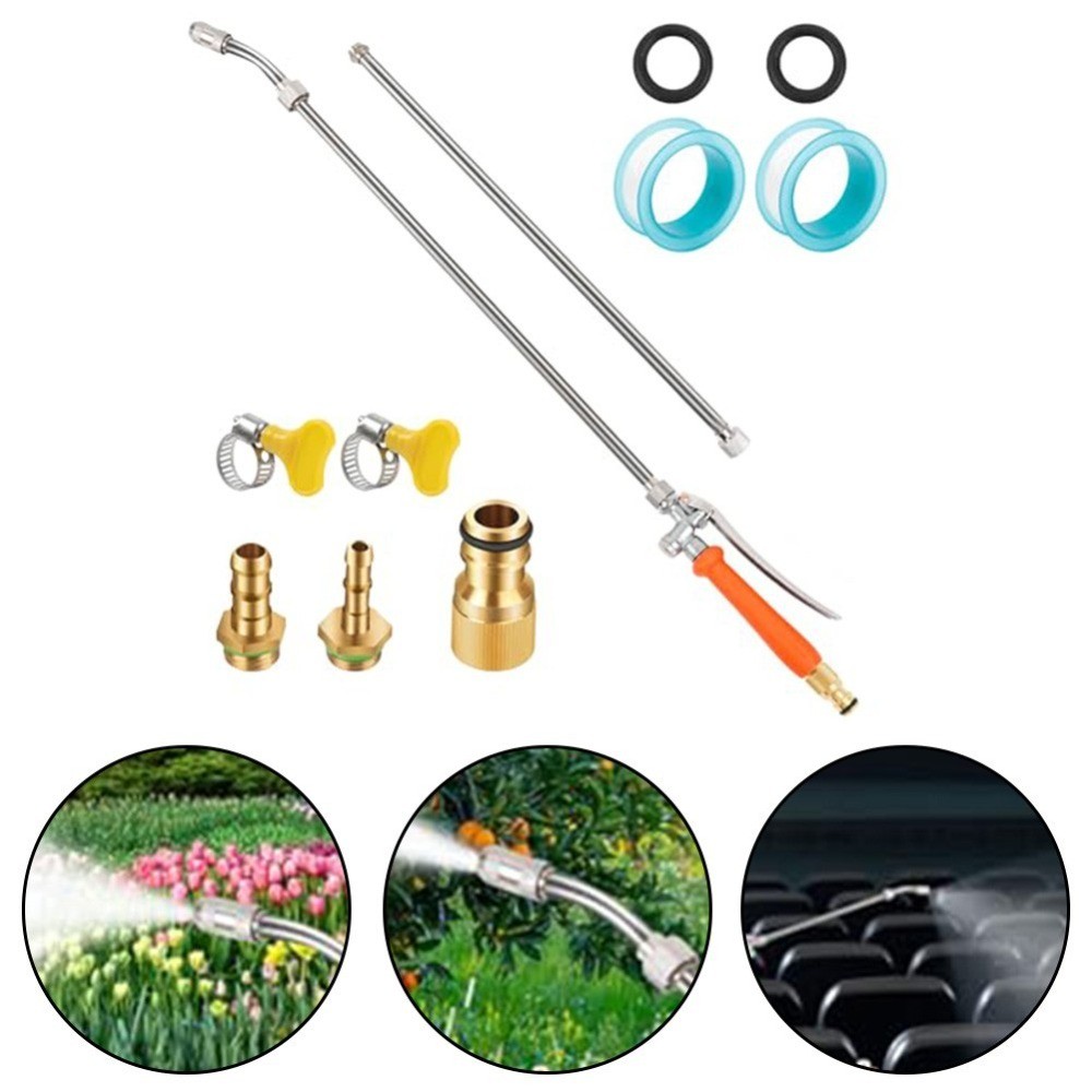 For Adjustable Nozzle Spray Wand 44 Inch Stainless Steel Built In Shut Off Valve