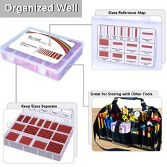 450 Pcs Heat Shrink Tubing Kit &ndash; 2:1 Red Heat Shrink Tube, 14 Sizes Electrica&hellip;