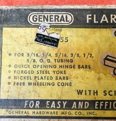 General Hardware Mfg Co. Flaring Tool, Screw Yoke, Tube Cutter * Great Condition