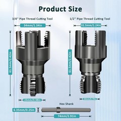 2Pcs Integrated Internal & External Pipe Threading Tool &ndash; 1/2&Prime; & 3/4&Prime;, Upgraded