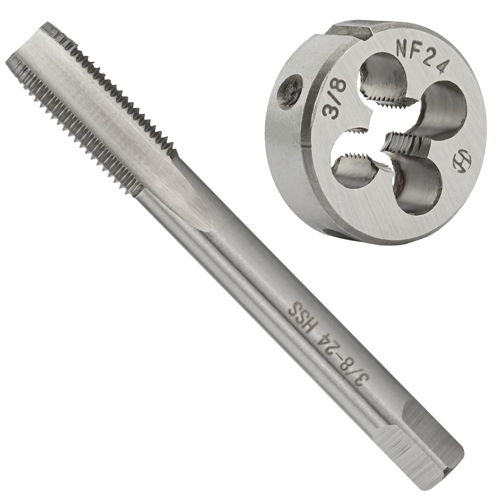 3/8&Prime;24 UNF HSS Tap And Die Set Machine Thread Tap Round Die Right Hand