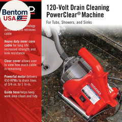 55808 Powerclear 120-Volt Drain Cleaning Machine Kit for Tubs, Showers, and Sink