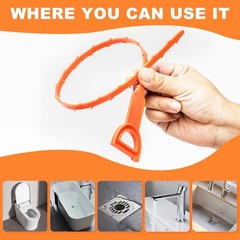 Drain Snake Clog Remover 4 Pack 20 Inch Flexible Hair Drain Removal Tool for&hellip;