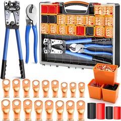 /Battery Cable Lug Crimping Tool Kit With 230PCS Battery Cable Ends AWG 8 6 4 2