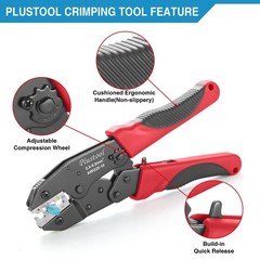 Plustool Crimping Tool for Heat 3.94 inches (W) x 9.76 (L), Red&black