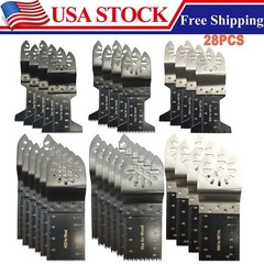28Pcs Oscillating Multi Tool Saw Blades Wood Metal Cut Cutter For Dewalt Fein