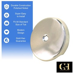 Gold-Hao-The-Bathroom Single Hole Bathtub Drain Overflow Plate Brushed Nickel