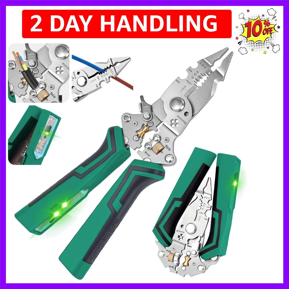 16-IN-1 Foldable Wire Stripping Pliers, 2026 New Rechargeable 12-250V AC/DC T&hellip;