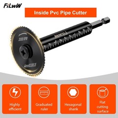 Inside Pipe Cutter,6 pcs Saw Tooth Blades with 3 Inch Scale 1/4&Prime; Hex Shank, Cutt