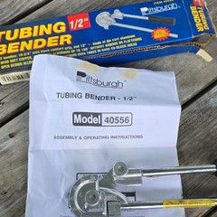 Pittsburgh 1/2 Tubing Bender for Copper Brass Aluminum Model 40556