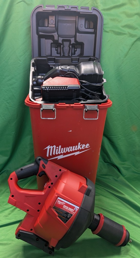 Milwaukee 2772-20 Drain Snake Cable Drive 1.5Ah Battery Charger Red Case USED