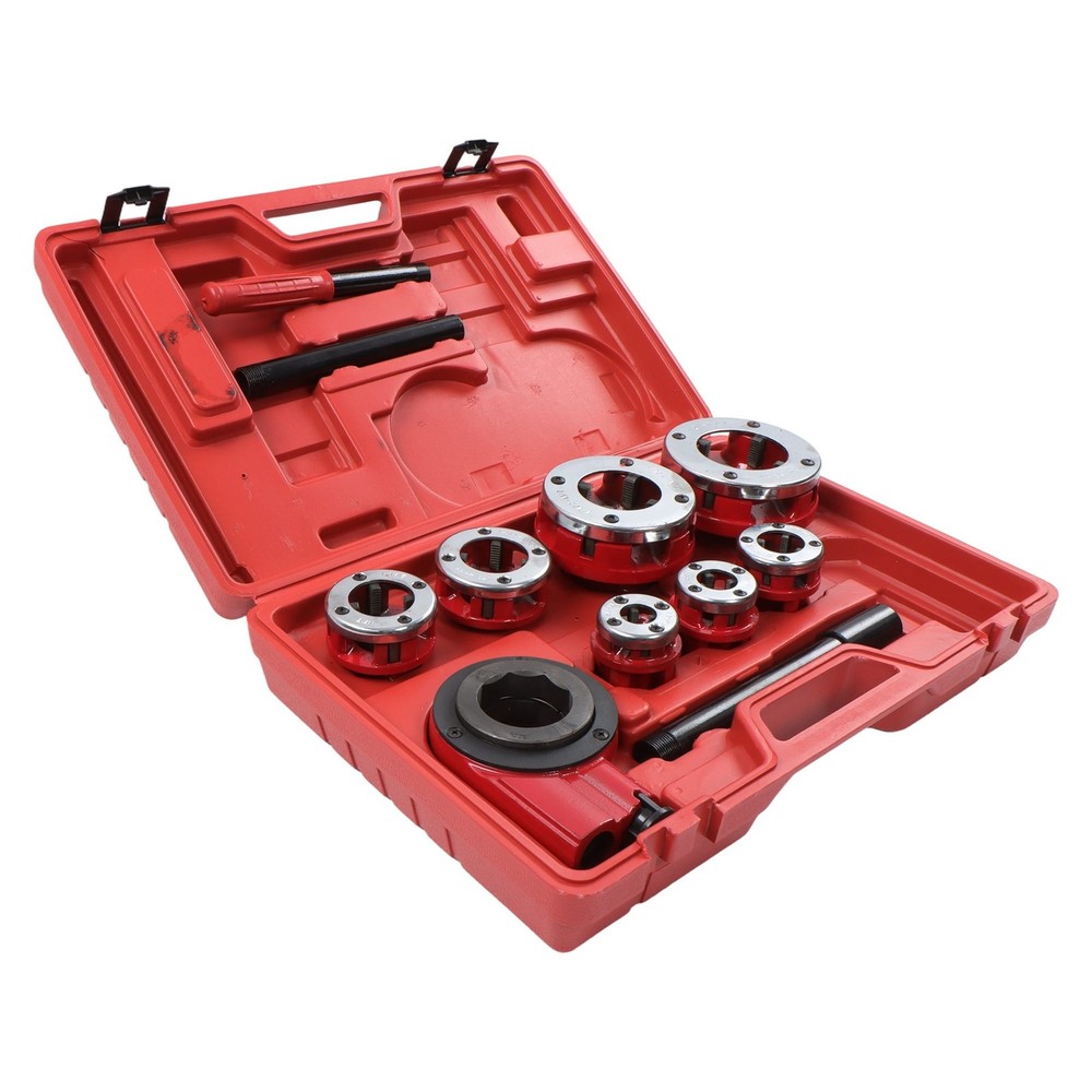 7 Size BSPT Pipe Threader W/ Handle Pipe Threader Threading 3/8&Prime; To 2&Prime; Dies Set