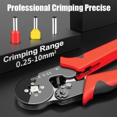 Ferrule Crimping Tool AWG 23-7 (0.25-10mm&sup2;), Self-Adjusting Ratchet Wire Ferrule