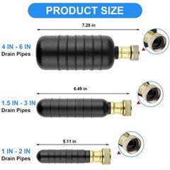 Devvicoo 3 PCS Drain Cleaning Bladder Kit, Fits 1&Prime; to 6&Prime; Pipes, Water Pressur&hellip;