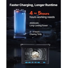 164ft Drain Camera 4.3in Screen IP68 Waterproof 6LEDs & 4500mAh